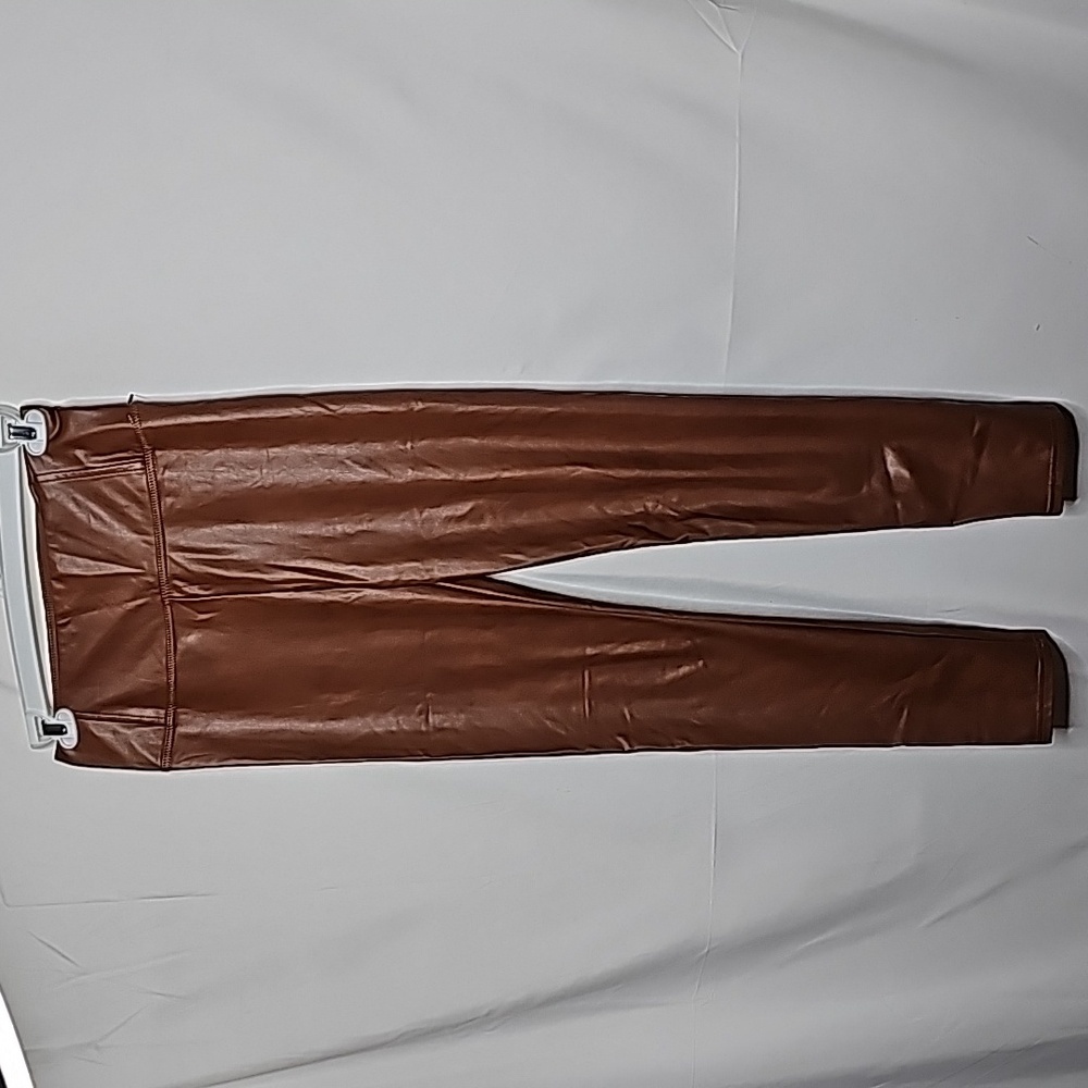 Avec Les Filles faux leather vegan chocolate brown high rise skinny pants sz M